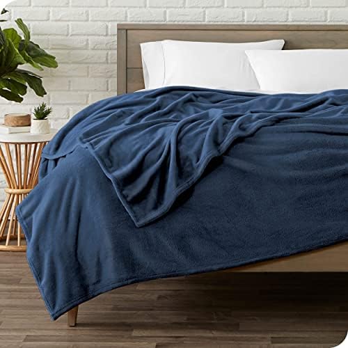 Bare Home Comforter Set with Microplush Blanket King Dark Blue 1