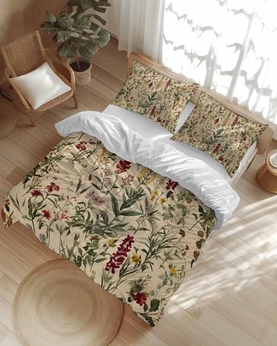 ZOE GARDEN Rustic Botanical Duvet Cover Set 3pc Full Size