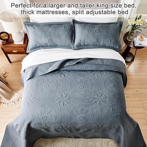 Qucover Oversized King Bedspread Set 3 Piece