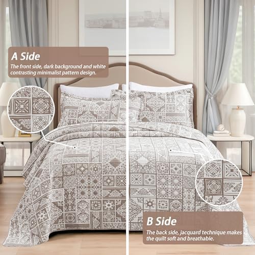 Asuexpect 3 Piece Patchwork Bedspread Set King Size