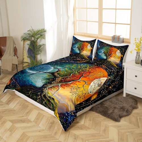 Feelyou Galaxy Tree of Life Queen Duvet Cover Set
