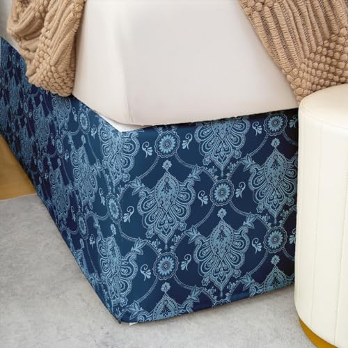 Feelyou Damask King Size Bed Skirt with 15 Inch Drop 1