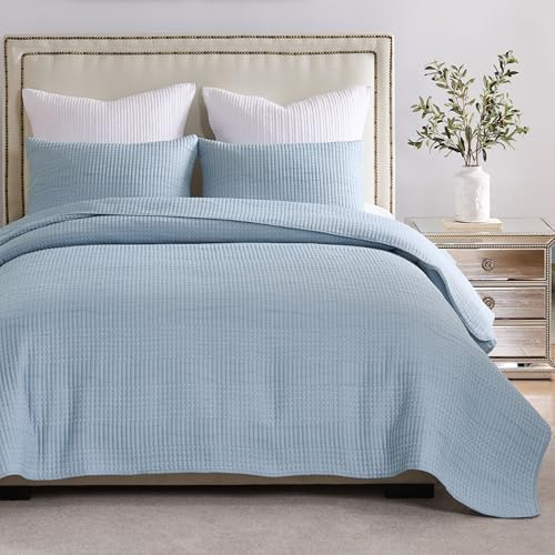 Greenland Home Textured Bedding Set 3-Piece KingCal King Cosmo Chambray
