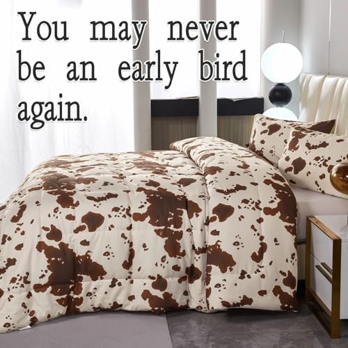 PERFEMET Cow Print King Size Comforter Set