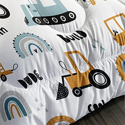 BailiPromise Cartoon Car Boys Comforter Set Queen Size 3Pcs