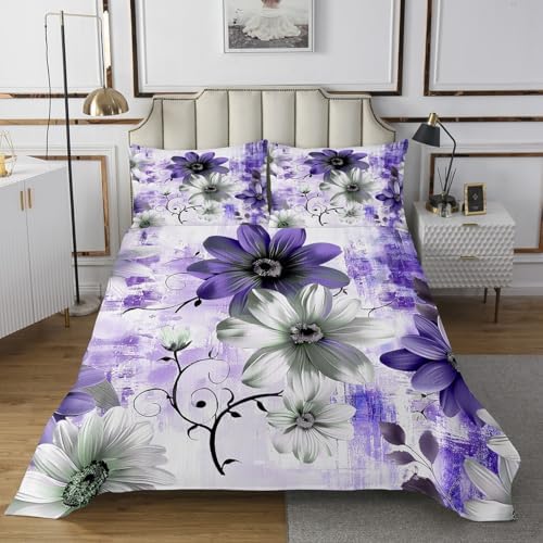 Erosebridal Chic Floral Coverlet Twin Set Purple Gradient