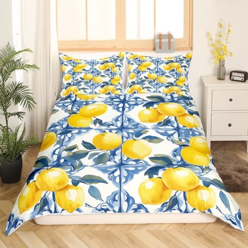 Feelyou Lemon Kids Duvet Cover Set Queen Size 1