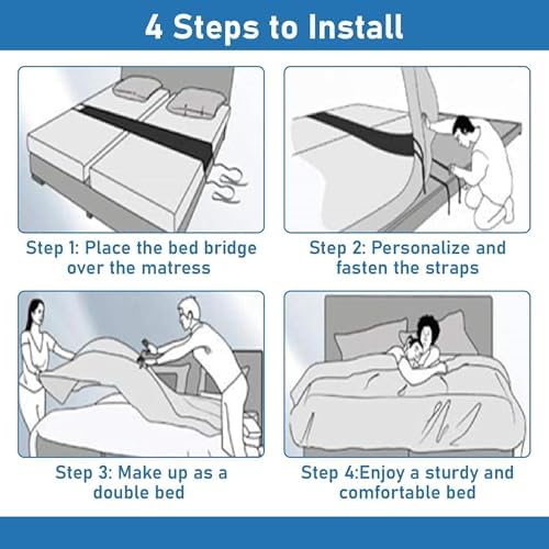 Awliye Bed Bridge Twin to King Converter Foldable and Machine-Washable