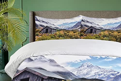 Ambesonne Landscape Duvet Cover Set Twin Green Grey