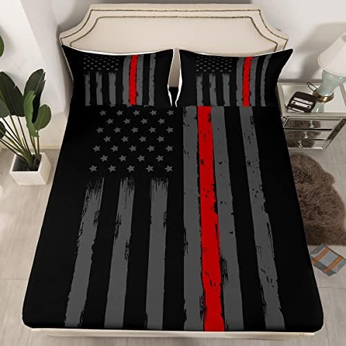 Erosebridal Queen Size Flag Bed Sheet Set