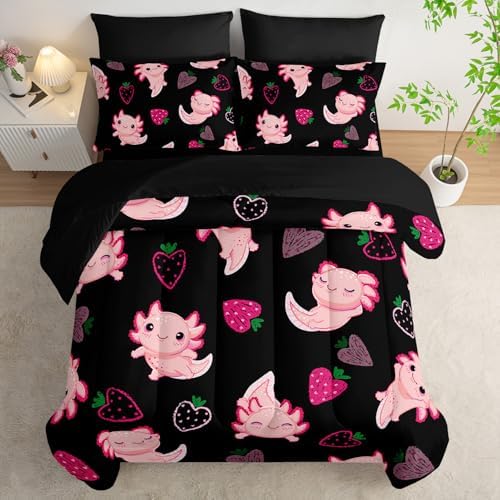 Axolotl Themed 7-Piece Comforter Set for Kids