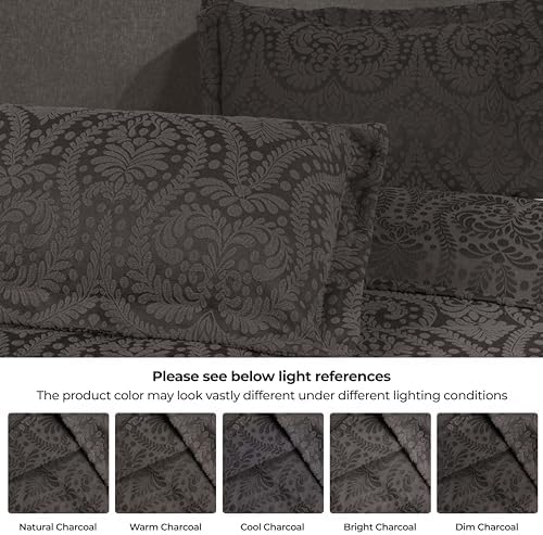 Superior Aspen Cotton Blend 2 Piece Bedspread Set Charcoal