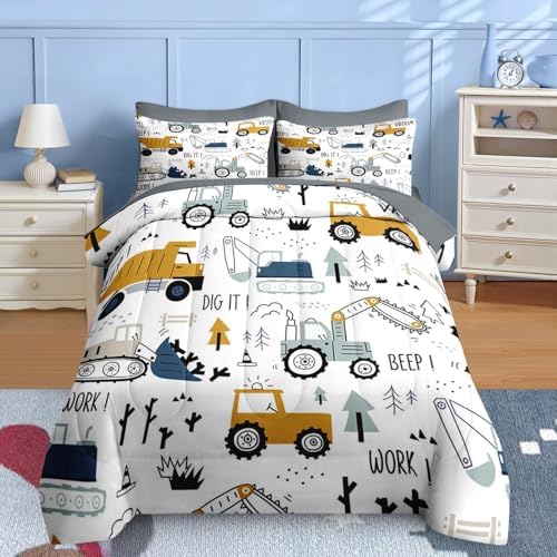 Nesker Comforter Set Queen Size with Cargo Crane Design 1