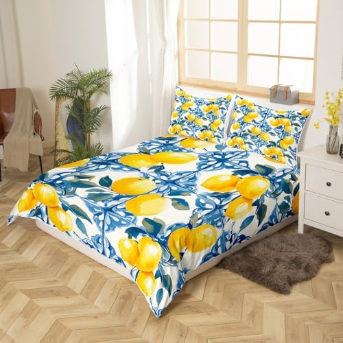 Feelyou Lemon Kids Duvet Cover Set Queen Size 1