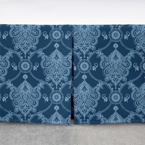 Feelyou Damask King Size Bed Skirt with 15 Inch Drop 1