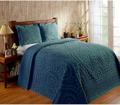 Better Trends Chenille Bedspread Set 3 Pieces Teal