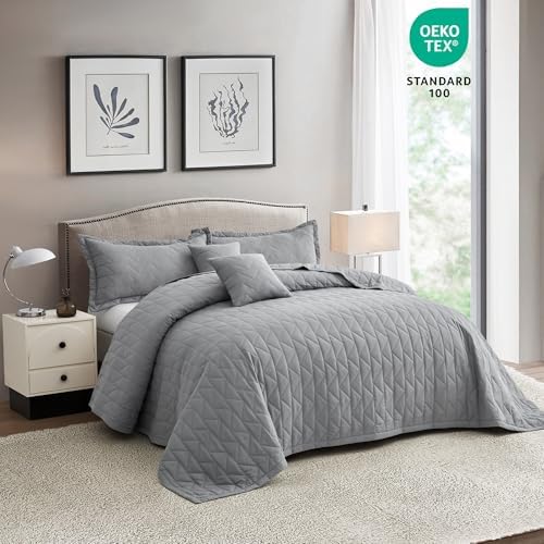 Blythease Oversized King Bedspread Set Grey 128x120