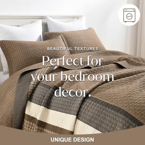 FineStichery Oversized Quilt Bedspread 3 Piece Set