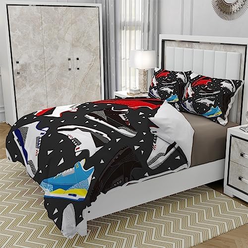 Palnokin Basketball Shoes Duvet Cover Set 3PCS
