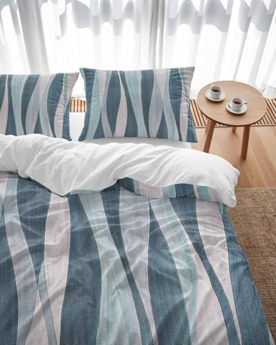 ZOE GARDEN Turquoise Blue Queen Duvet Cover Set 3pcs