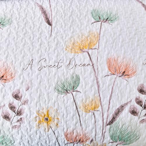 Dinjoy Floral King Size Quilt Set 3 Pieces