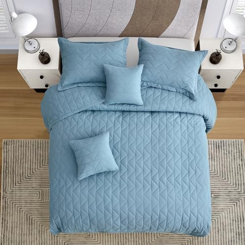 Blythease Oversized King Bedspread Set Ashley Blue 1