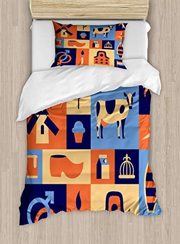 Ambesonne Amsterdam Duvet Cover Set Multicolor 1