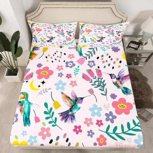 Erosebridal Hummingbird Sheet Set Queen Size