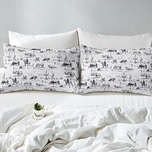 Feelyou Western Queen Size Bed Sheet Set with 3D Print Design