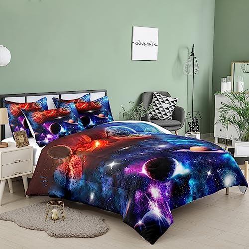 NINENINE Galaxy Comforter Set for Kids Full Size