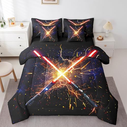Feelyou Lightsaber 7-Piece Kids Bedding Set
