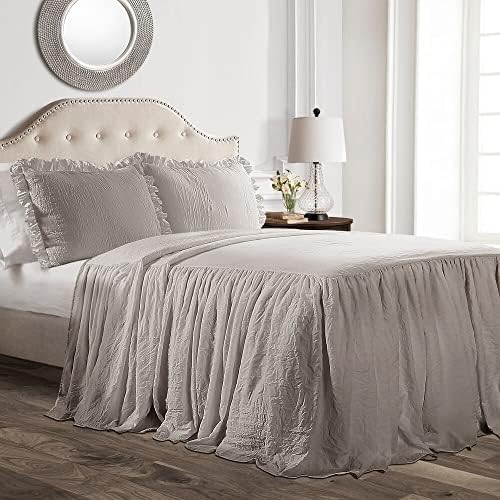 Lush Decor Ruffle Skirt Bedspread Set - Queen Grey 1