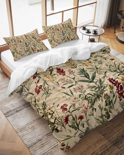 ZOE GARDEN Rustic Botanical Duvet Cover Set 3pc Full Size
