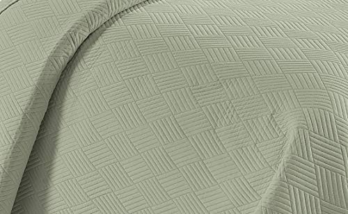 Linen Plus Luxury Oversized Coverlet Set Light Green