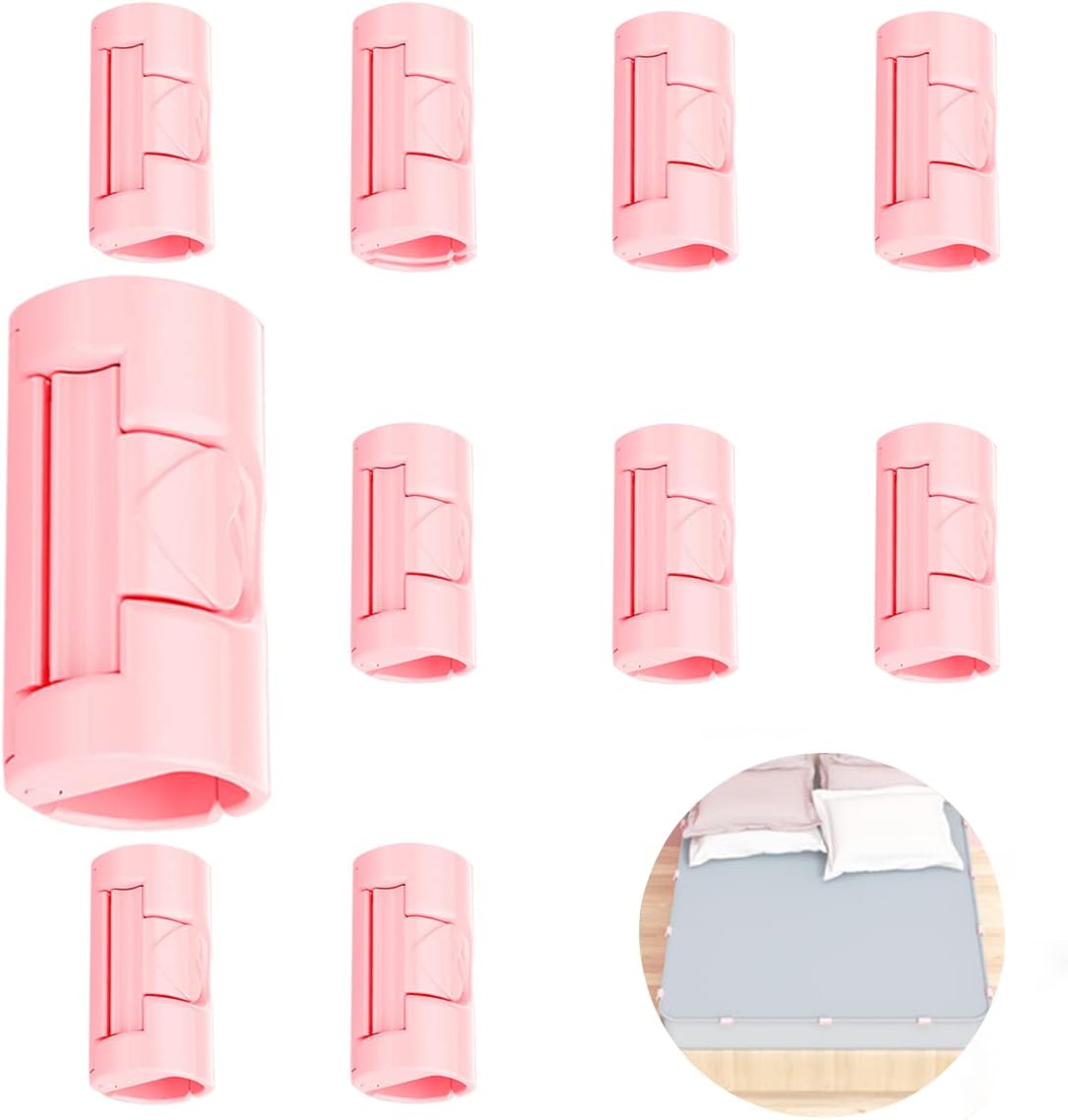 10 Pack Bed Sheet Grippers with Two-Speed Adjustment