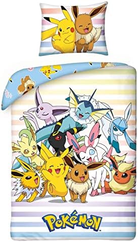 Pokemon Characters Cotton Duvet Cover Set - European Size