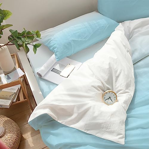 LooPoP 4PCS California King Comforter Set Gradient Blue White Ombre