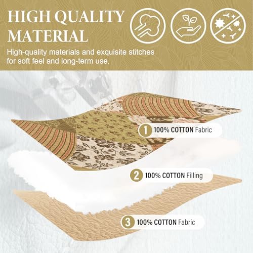 SahSahCasa 120x120 Oversized Cal King Bedspread Set