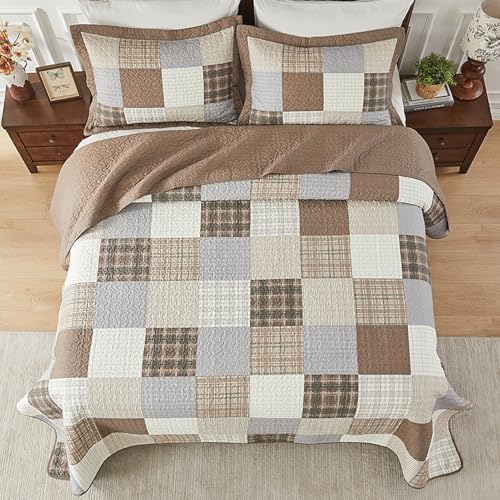 SahSahCasa 128x120 Cotton Oversized California King Bedspread Set