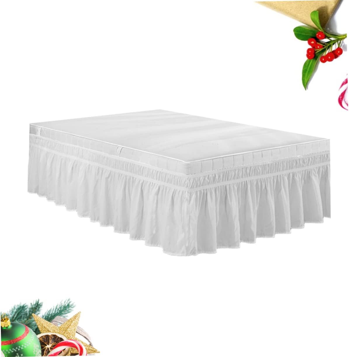 GAROZATION Elastic Dust Bed Skirt with Pleated Design