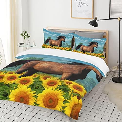 Yilad Sunflower Duvet Cover Set 3 Piece Twin Size