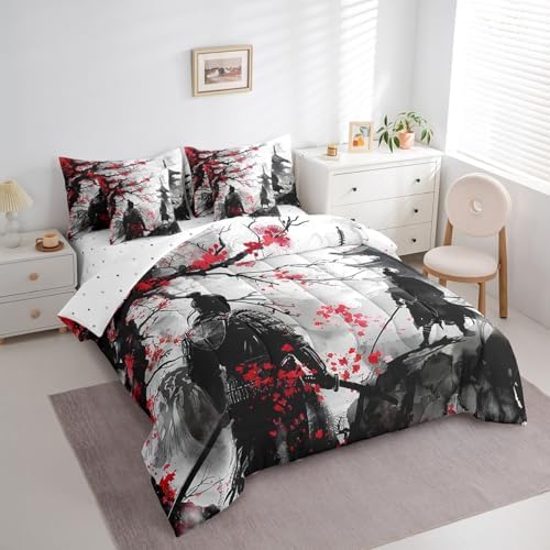 Feelyou Japanese Samurai King Size Comforter Set 7 Pieces
