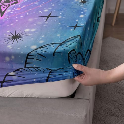 Black Blue Butterfly Sheets Set 4Pcs Kids