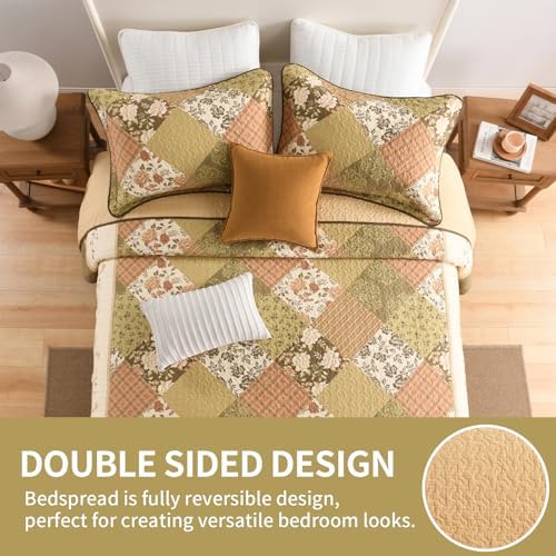 SahSahCasa 120x120 Oversized Cal King Bedspread Set