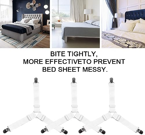 Saycker 4Pcs Sheet Straps with Metal Clips