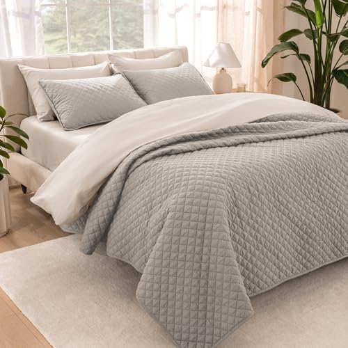 Bare Home Coverlet Set - TwinTwin XL Light Grey
