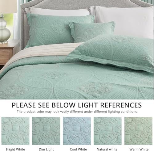 DaisyHuang Oversized Bedspread Set 5 Piece Seaglass