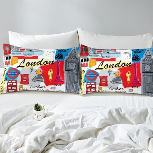 Feelyou London Themed Kids Duvet Cover Set