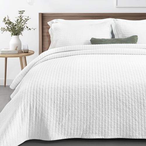 PUREKEA King Size Cross Stitch Quilt Set 3 pcs