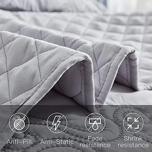CHIXIN Full Size Bedspread Set - Damask Paisley Pattern 4-Piece Reversible